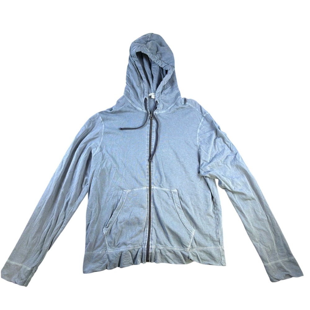 James Perse Supima Cotton French Terry Zip Hoodie Size 5 XXL Blue MXA2130